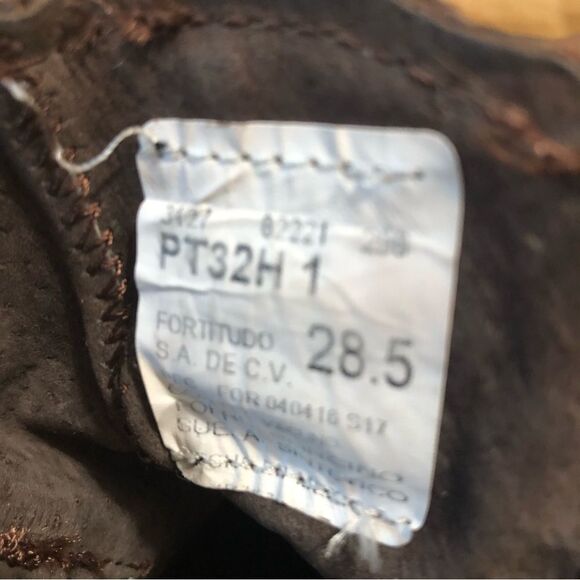 Steampunk gothic harness buckle zipper distressed rust brown biker boots sz 10.5 - Picture 9 of 10